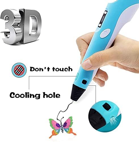 Smart 3D Printing Pen for Kids and Adults – Creative DIY Drawing Pen with LCD Display, Adjustable Speed & 3 PLA Filament Refills